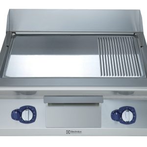 PLINSKI ŽAR 900 - KOMBINACIJA GLADKA POLIRANA KROMIRANA PLOŠČA Z REBRASTO